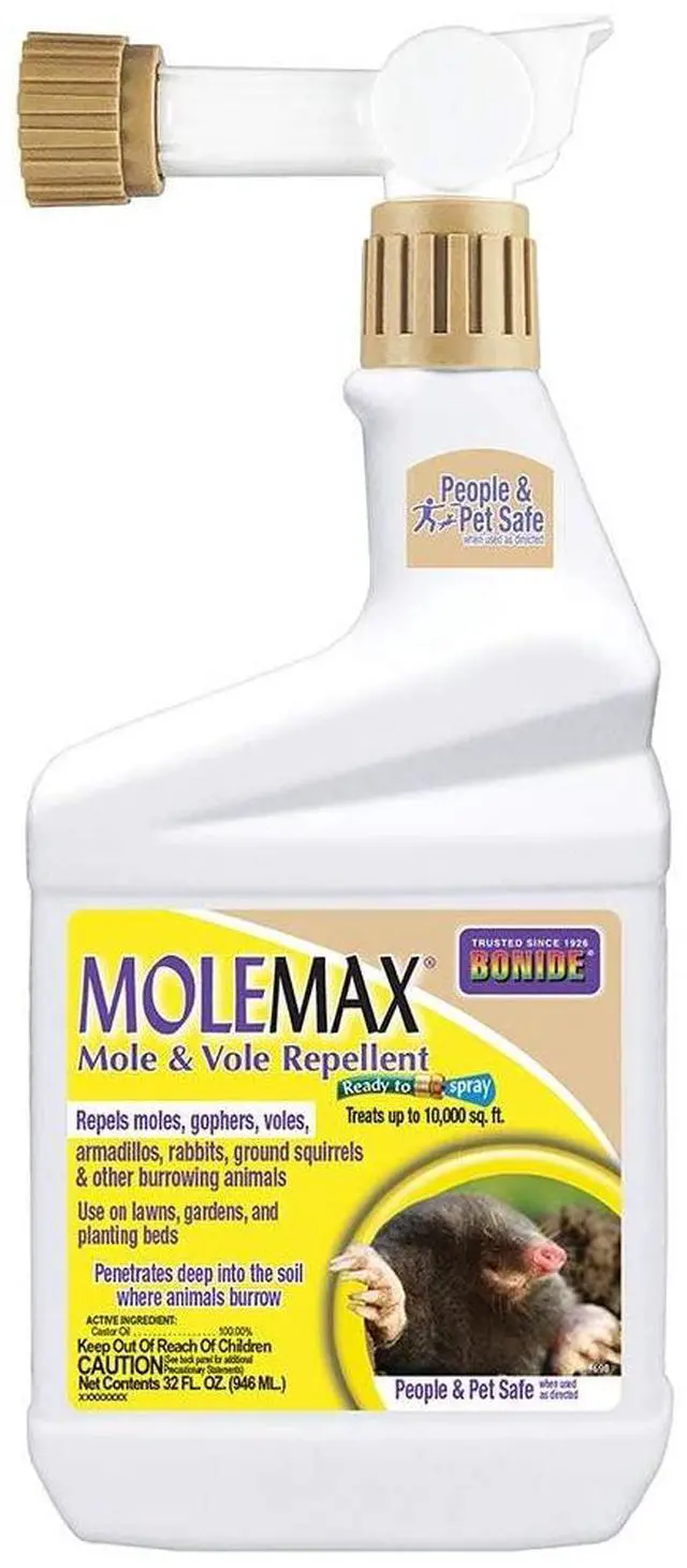 Main image of Mole & Vole Repellent, 32 oz Ready-to-Spray Animal Repellent for Gardens, People and Pet Safe