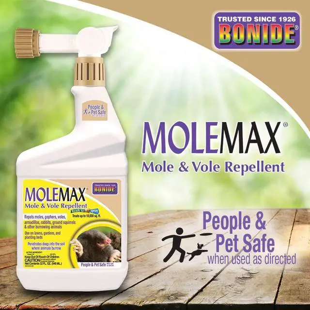 Alt view image 5 of 7 - Mole & Vole Repellent, 32 oz Ready-to-Spray Animal Repellent for Gardens, People and Pet Safe