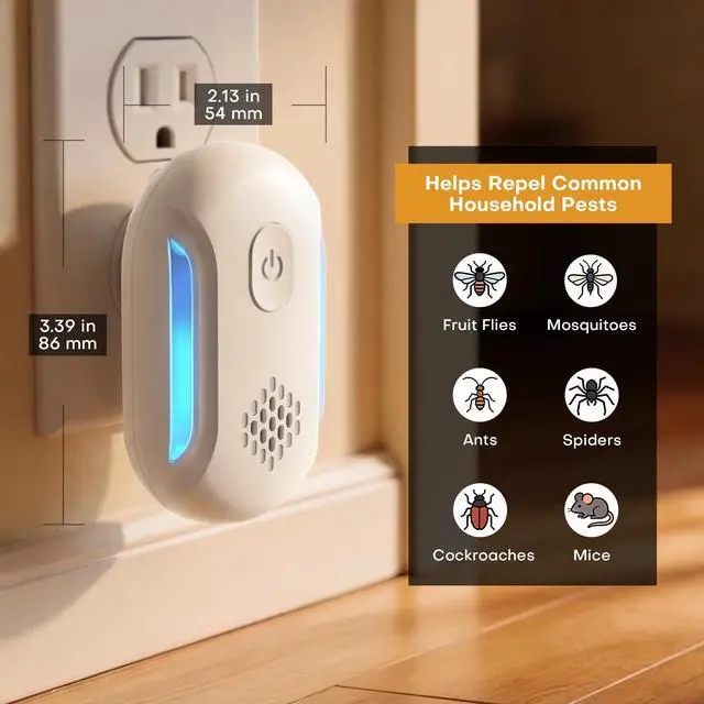 Alt view image 6 of 7 - Ultrasonic Pest Repeller, 6-Pack Pest Repellent Ultrasonic Plug in for Mice, Roaches, Geckos and Spiders, Indoor Ultrasonic Rodent Repeller