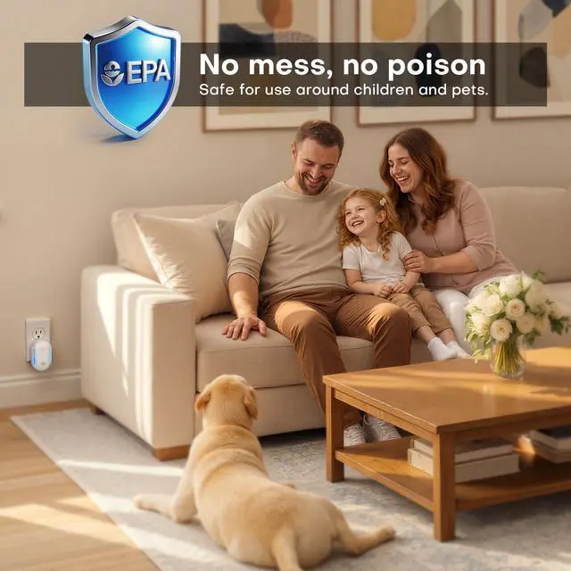 Alt view image 7 of 7 - Ultrasonic Pest Repeller, 6-Pack Pest Repellent Ultrasonic Plug in for Mice, Roaches, Geckos and Spiders, Indoor Ultrasonic Rodent Repeller