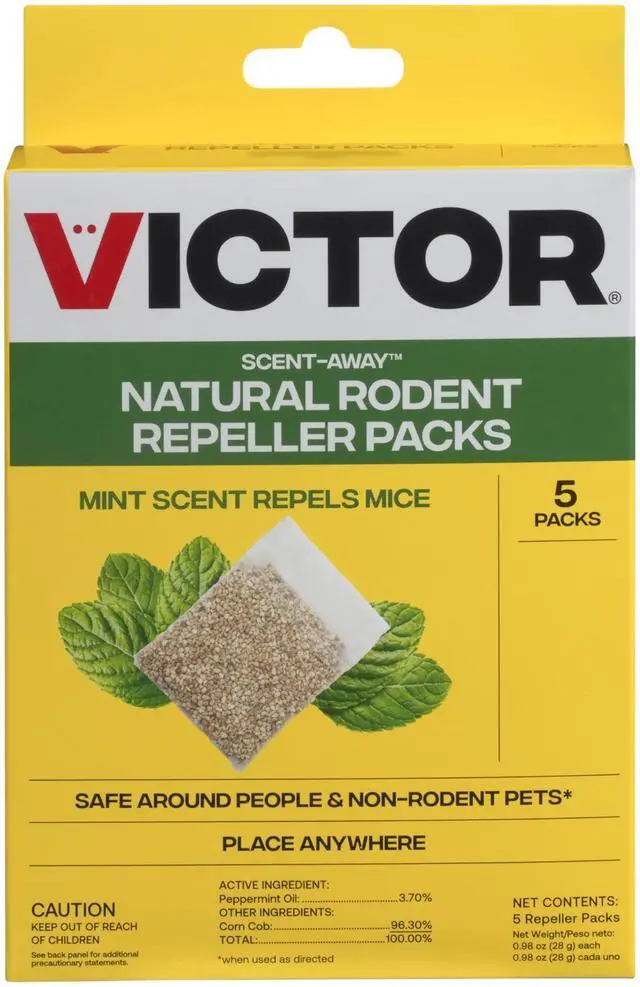 Main image of Scent-Away Natural Rodent Repeller Peppermint Oil Mouse and Rat Repellent 5 High-Strength Rodent Repelling Sachets Included