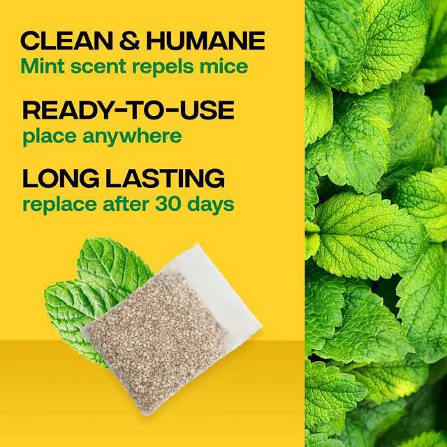 Alt view image 3 of 7 - Scent-Away Natural Rodent Repeller Peppermint Oil Mouse and Rat Repellent 5 High-Strength Rodent Repelling Sachets Included