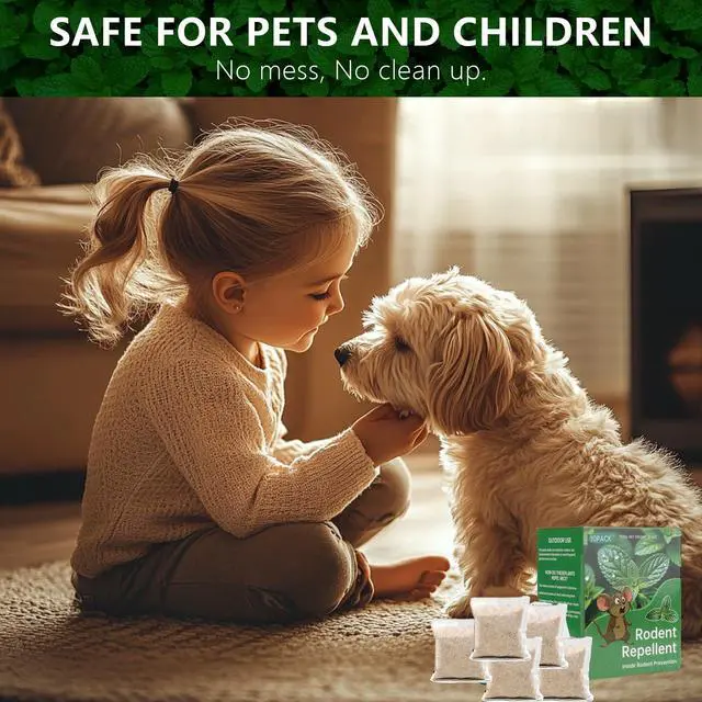 Alt view image 5 of 7 - Mouse Rodent Repellent, 10 Pack Peppermint Lemon Oil Mice Repellent for Squirrel Rats Spider Pests, Natural Deterrent for Kitchen, Warehouse, Car, Indoor, Outdoor, Safe for Pets & Family