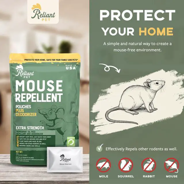 Alt view image 2 of 6 - Mouse Repellent Pouches - Rodent Repellent Made in USA (12 Pouches) - Keep Rodents Out of Cars Engines - Mice Repellent Indoor and Outdoor - Mouse Deterrents that Work with Peppermint Oil