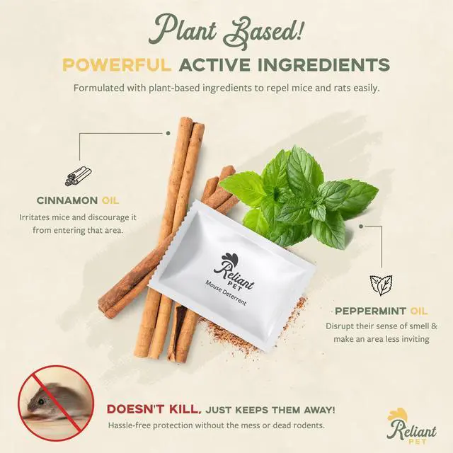 Alt view image 5 of 6 - Mouse Repellent Pouches - Rodent Repellent Made in USA (12 Pouches) - Keep Rodents Out of Cars Engines - Mice Repellent Indoor and Outdoor - Mouse Deterrents that Work with Peppermint Oil
