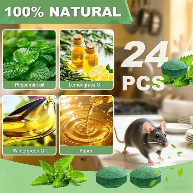 Alt view image 3 of 7 - 24 Pack Mouse Rodent Repellent, Peppermint Oil Balls for Mice Rodent Deterrent,Natural Pest Control Pouches for Cockroach, Spider and Pests, Indoor & Outdoor,Keeps Rats Away from Home and Kitchen 4