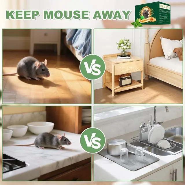 Alt view image 4 of 7 - 24 Pack Mouse Rodent Repellent, Peppermint Oil Balls for Mice Rodent Deterrent,Natural Pest Control Pouches for Cockroach, Spider and Pests, Indoor & Outdoor,Keeps Rats Away from Home and Kitchen 4