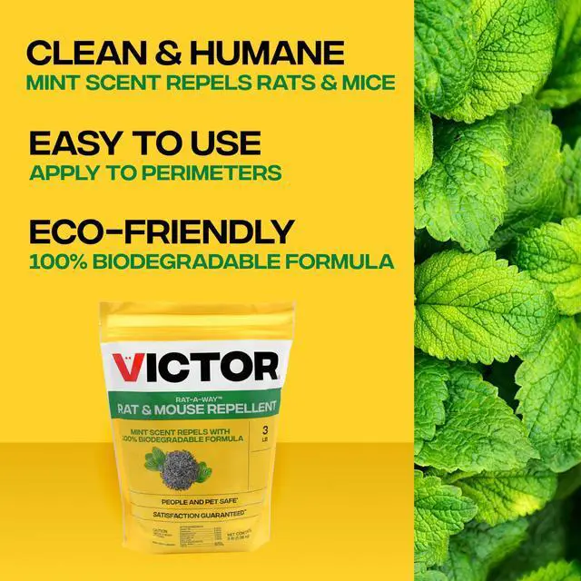 Alt view image 2 of 7 - Way Rat & Mouse Repellent - Repel Rodents Outdoors with Essential Oils - Biodegradable Pellets - Natural, Non-Toxic & Poison-Free Rodent Repeller for Rats and Mice - M807 - 3 lb Bag