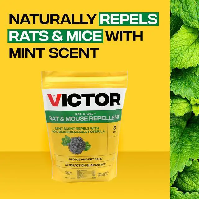Alt view image 4 of 7 - Way Rat & Mouse Repellent - Repel Rodents Outdoors with Essential Oils - Biodegradable Pellets - Natural, Non-Toxic & Poison-Free Rodent Repeller for Rats and Mice - M807 - 3 lb Bag
