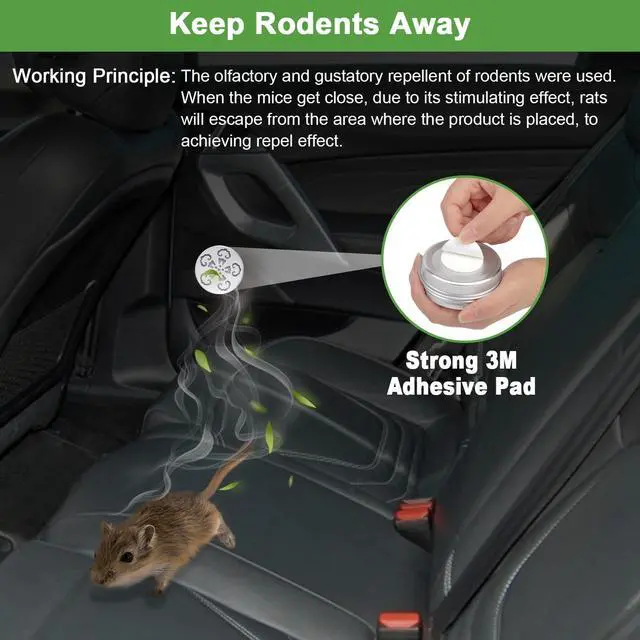 Alt view image 7 of 7 - 4 Pack Rodent Repellent Outdoor, Mouse Repellent with Peppermint Oil for for Indoor & Outdoor Use, Natural Effective for Mice, Rats, Squirrels, Spiders Control for Home, Car & Garden