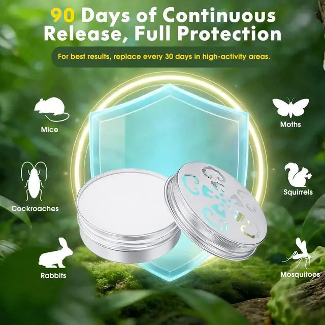 Alt view image 5 of 7 - 4 Pack Rodent Repellent Outdoor, Mouse Repellent with Peppermint Oil for for Indoor & Outdoor Use, Natural Effective for Mice, Rats, Squirrels, Spiders Control for Home, Car & Garden