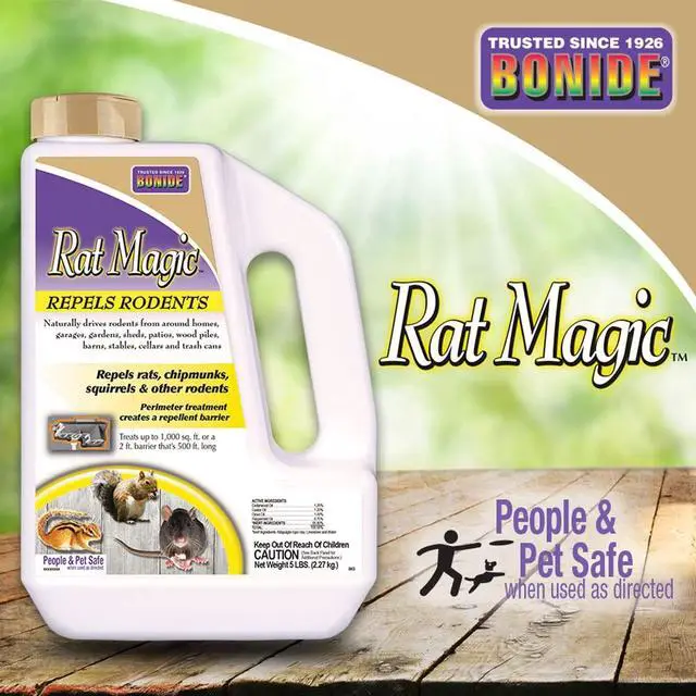 Alt view image 5 of 7 - Rat Magic Rodent Repellent, 5 lb. Ready-to-Use Granules for Indoor & Outdoor Rodent Control, People & Pet Safe