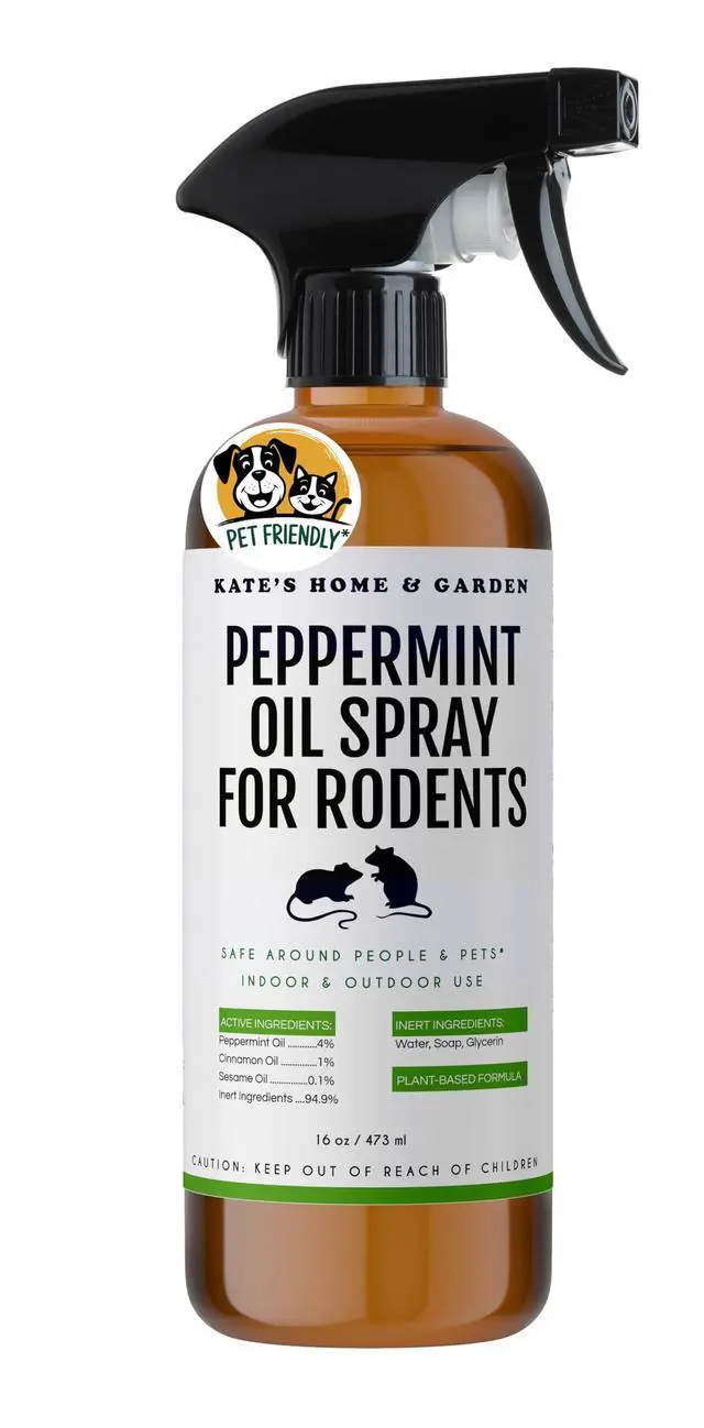 Main image of Peppermint Oil Spray for Rodents, Mouse, Bat, Rat, Car Engines, Mice (16oz, Non-Toxic Rodent Repellent, Pet Safe)