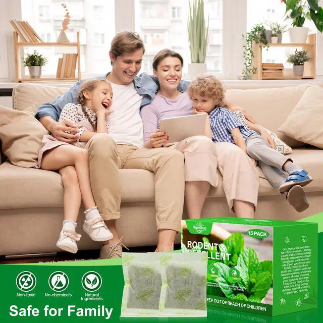 Alt view image 4 of 6 - for Mice Rodent Rats Squirrel Pests Repellent Indoor Outdoor Use, Rodent Rat Mouse Deterrent Family Pet Safe Ideal for House Garage Warehouse Hotel