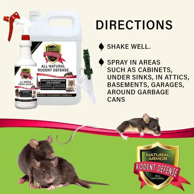 Alt view image 6 of 7 - Peppermint Repellent for Mice/Mouse, Rats & Rodents Rodent Shield. 128 OZ Gallon