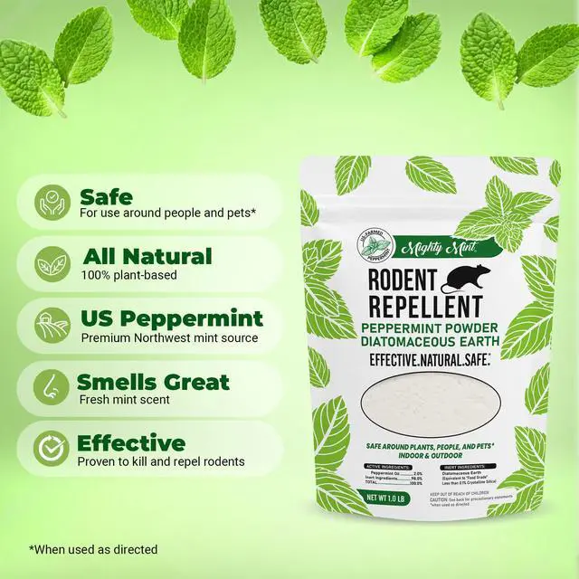 Alt view image 2 of 7 - Rodent Repellent Pest Control, Diatomaceous Earth Peppermint Pest Powder, 1 lb