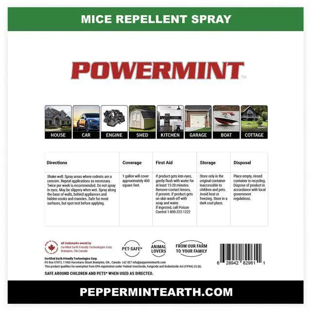 Alt view image 3 of 4 - Gallon Peppermint Oil Mice Repellent Spray