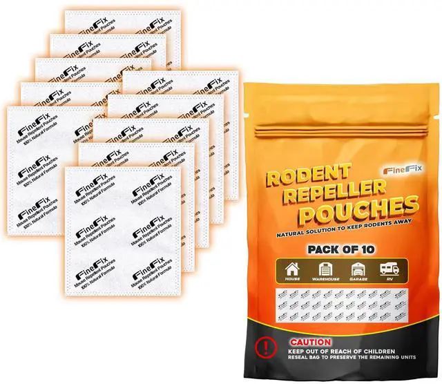 Main image of Rodent Repellent Pouches, 10 Pack Natural Peppermint Mouse Repellent Pouch, Rodent-Repelling Pouches Help Get Rid of Mice and Rats for Indoor and Outdoor Use in Home, Garage, RV, Barn, Boat
