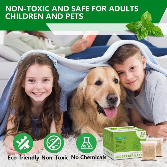 Alt view image 4 of 7 - Natural Mouse Repellent Pouches 12 Pack Peppermint Oil Rodent Repellent Indoor for Home, Garage, Car & RV Pest Control Pouches Long Lasting Mice Deterrent, Safe for Kids & Pets
