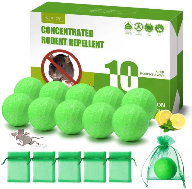 Main image of Mouse Repellent Peppermint Oil to Repel Mice and Rats 10 Pack Rodent Repellent for House Natural Mice Repellent Ball to Keep Rodent Out of Car Engines Indoor Outdoor Kitchen Garden Attic