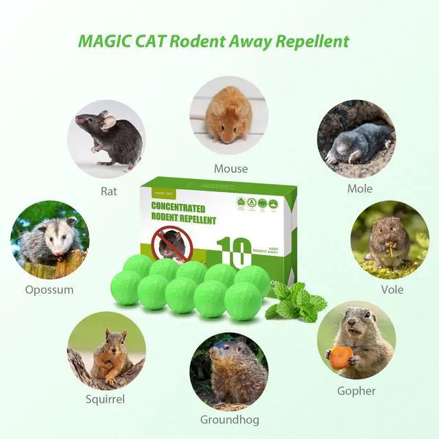 Alt view image 3 of 7 - Mouse Repellent Peppermint Oil to Repel Mice and Rats 10 Pack Rodent Repellent for House Natural Mice Repellent Ball to Keep Rodent Out of Car Engines Indoor Outdoor Kitchen Garden Attic
