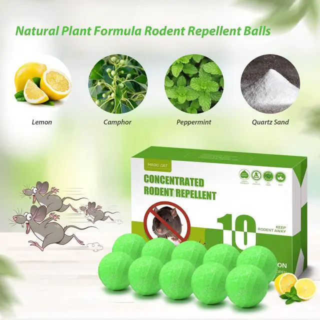 Alt view image 2 of 7 - Mouse Repellent Peppermint Oil to Repel Mice and Rats 10 Pack Rodent Repellent for House Natural Mice Repellent Ball to Keep Rodent Out of Car Engines Indoor Outdoor Kitchen Garden Attic