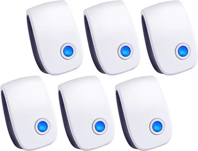 Main image of Electronic Plug in Indoor Pest Control Repeller for Mouse, bat, Mosquitoes, Fly Fleas, Roach, Rodents 6 Packs