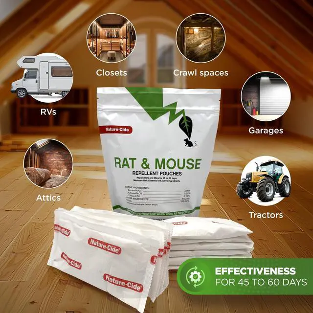 Alt view image 3 of 7 - Rat & Mouse Repellent Pouches, Peppermint Oil Rodent Repellent for Home, Garage, Car, RV & Shed, Mint Scent Mouse Deterrent, 12 Pouches