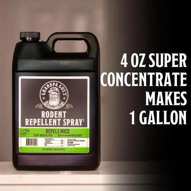 Alt view image 3 of 7 - Rodent Repellent Spray Super Concentrate - Peppermint and Cinnamon Oil Spray for Mice - Makes 1 Gallon Plant-Based Mouse Deterrent for Home, Gardens, Garages & Indoor Spaces - 4 Fl Oz
