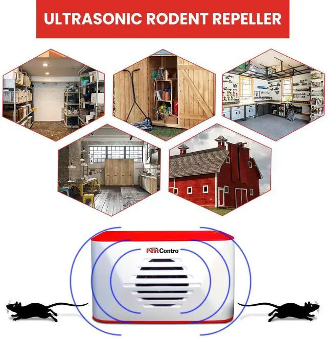 Alt view image 3 of 5 - Portable Ultrasonic Rodent Repeller, Cordless Non-Lethal Pest Control, Dual Frequency, Mice Rats Squirrels Chipmunks Kitchen Office Garage Basement Shed Storage Attic