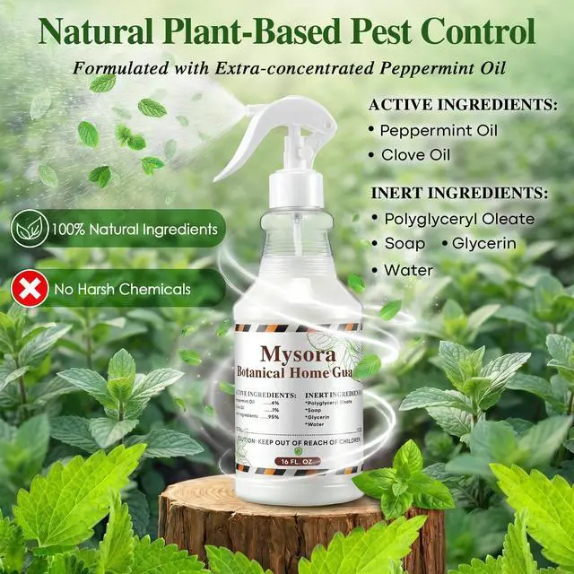 Alt view image 3 of 7 - Pack Peppermint Oil Spray Kit, 16oz Natural Plant-Based & 2 x 1oz Concentrate Refills, Natural Bug Spray Control for Ants, Spider, Flies, Mosquitoes, Mice, Rats, Bed Bug, Rodent, Safe for Kid