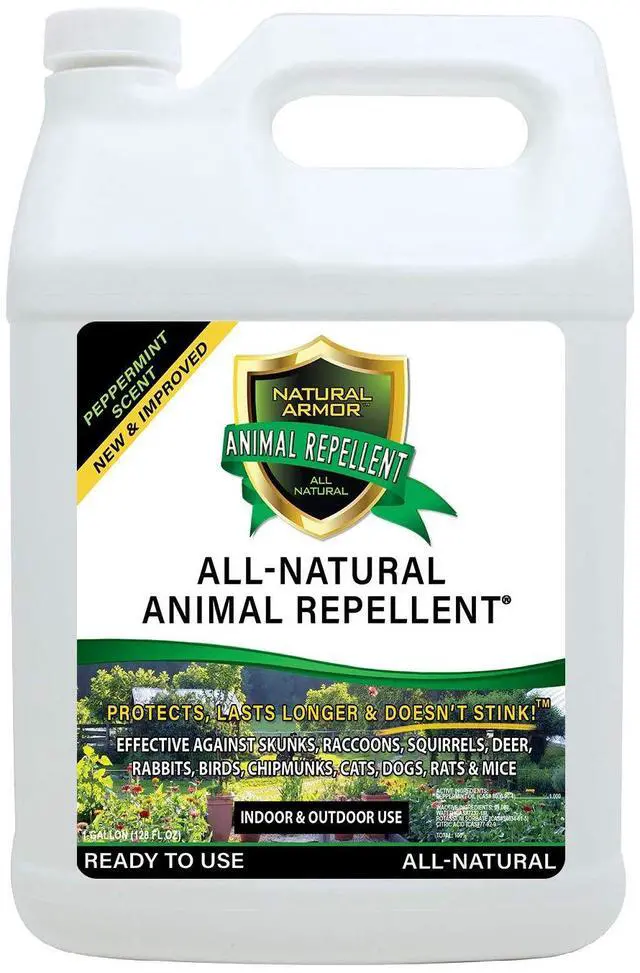 Main image of Animal & Rodent Repellent Spray. Repels Skunks, Raccoons, Rats, Mice, Deer Rodents & Critters. Repeller & Deterrent in Powerful Peppermint Formula 128 Fl Oz Gallon Refill RTU