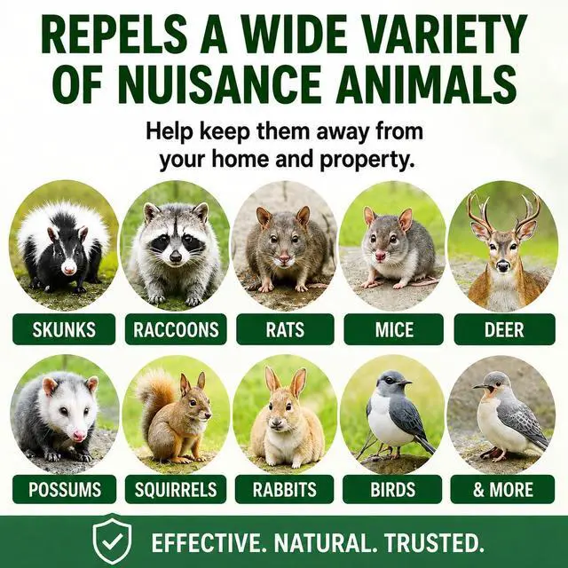 Alt view image 2 of 7 - Animal & Rodent Repellent Spray. Repels Skunks, Raccoons, Rats, Mice, Deer Rodents & Critters. Repeller & Deterrent in Powerful Peppermint Formula 128 Fl Oz Gallon Refill RTU