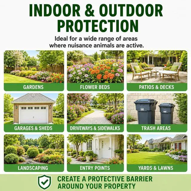 Alt view image 5 of 7 - Animal & Rodent Repellent Spray. Repels Skunks, Raccoons, Rats, Mice, Deer Rodents & Critters. Repeller & Deterrent in Powerful Peppermint Formula 128 Fl Oz Gallon Refill RTU