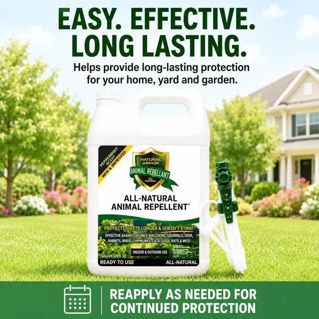 Alt view image 7 of 7 - Animal & Rodent Repellent Spray. Repels Skunks, Raccoons, Rats, Mice, Deer Rodents & Critters. Repeller & Deterrent in Powerful Peppermint Formula 128 Fl Oz Gallon Refill RTU