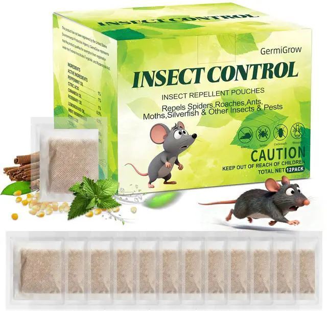 Main image of Mouse Repellent Pouches | Peppermint Oil Rodent Repeller | Natural Pest Control for Rats Squirrels Insects, Indoor Outdoor Mouse Deterrent, Pet & Family Safe, 12 Packs