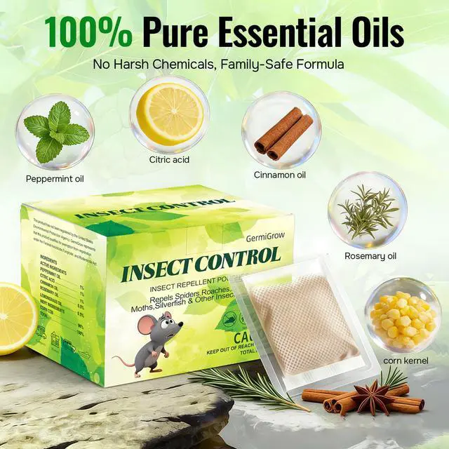 Alt view image 2 of 7 - Mouse Repellent Pouches | Peppermint Oil Rodent Repeller | Natural Pest Control for Rats Squirrels Insects, Indoor Outdoor Mouse Deterrent, Pet & Family Safe, 12 Packs