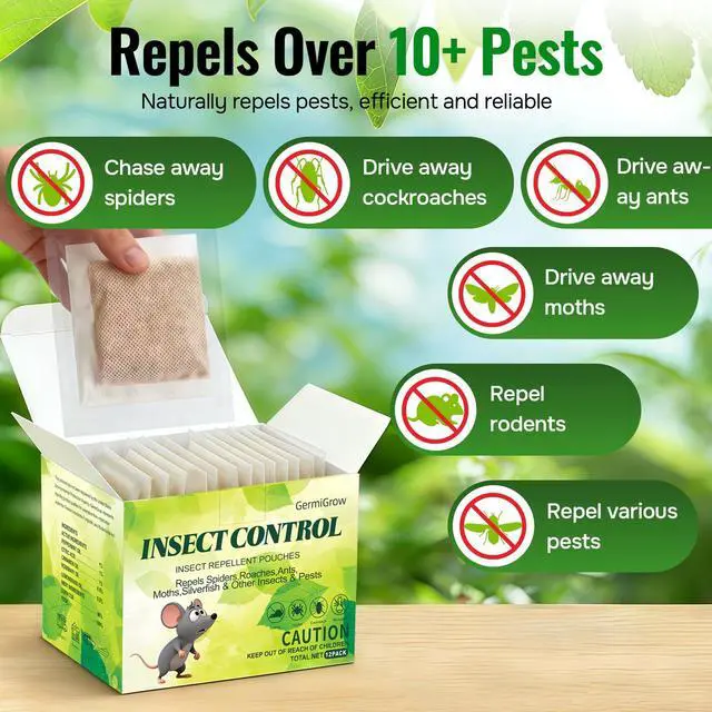 Alt view image 4 of 7 - Mouse Repellent Pouches | Peppermint Oil Rodent Repeller | Natural Pest Control for Rats Squirrels Insects, Indoor Outdoor Mouse Deterrent, Pet & Family Safe, 12 Packs