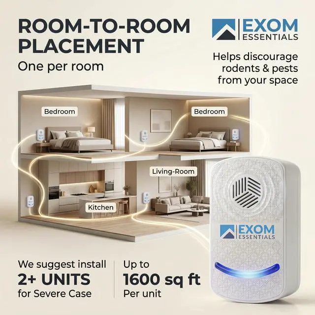 Alt view image 5 of 7 - Ultrasonic Pest Repeller Wall Plug-in Most Effective Than Repellents - Get Rid of - Rodents, Squirrels, Mice, Rats, Bats, Roaches, Ants, Spiders, Bed Bugs, osquito, Insects, Fleas (3 Pack)