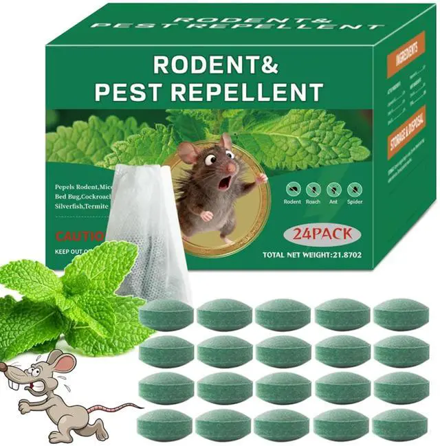 Main image of 24 Pack Natural Mice Repellent Balls for Home - Peppermint Oil, Family & Pet Safe Rodent Deterrent for Indoor Outdoor Use, Garage, Garden, Caravan - Long Lasting Insect Repellen