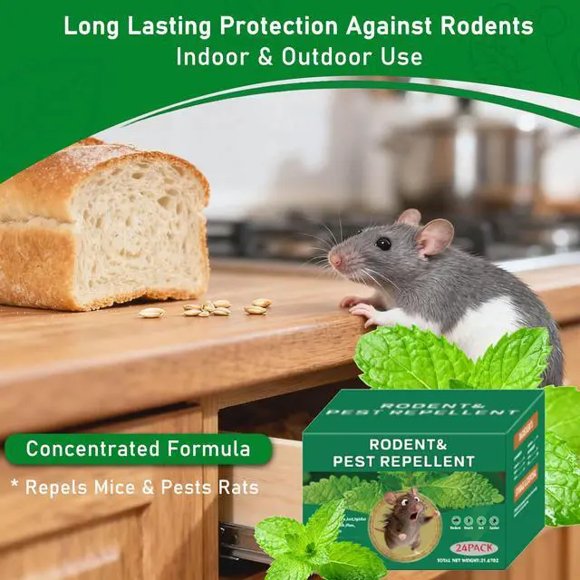 Alt view image 2 of 7 - 24 Pack Natural Mice Repellent Balls for Home - Peppermint Oil, Family & Pet Safe Rodent Deterrent for Indoor Outdoor Use, Garage, Garden, Caravan - Long Lasting Insect Repellen