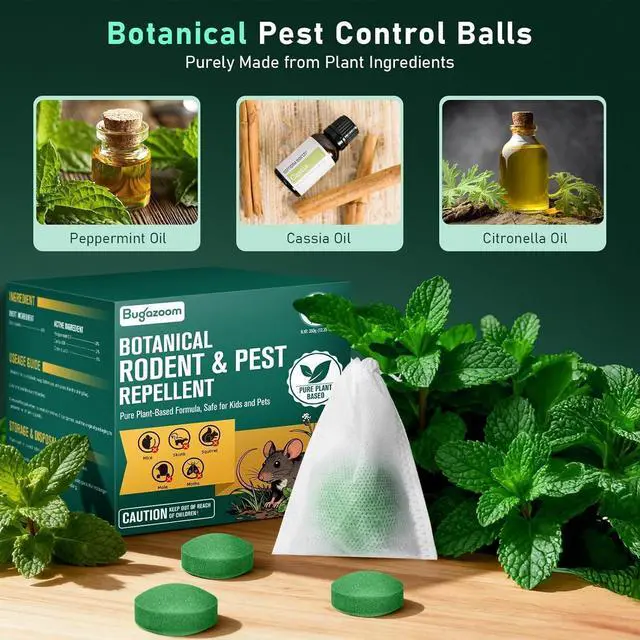 Alt view image 2 of 6 - Natural Peppermint Oil Moth Balls for Rodents Deterrent Balls - 28 Pack, Family & Pet-Safe, Long-Lasting Rodent Control for Home/Garden