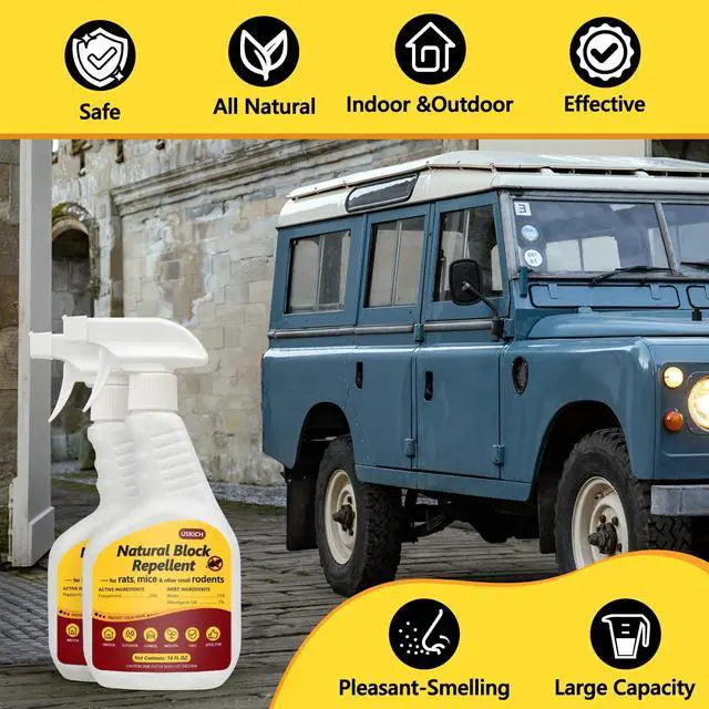 Alt view image 2 of 7 - Peppermint Oil Rodent Repellent Spray for Vehicles -2 Pack Rodent Repellent & Mouse Repellent Spray, Natural Mice Repellent for Car Engines, RVs, Trucks & Boats