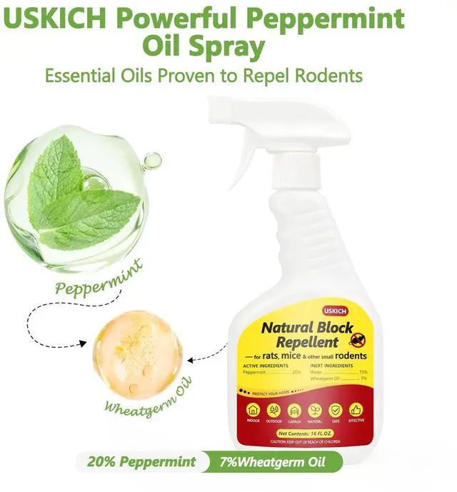 Alt view image 4 of 7 - Peppermint Oil Rodent Repellent Spray for Vehicles -2 Pack Rodent Repellent & Mouse Repellent Spray, Natural Mice Repellent for Car Engines, RVs, Trucks & Boats