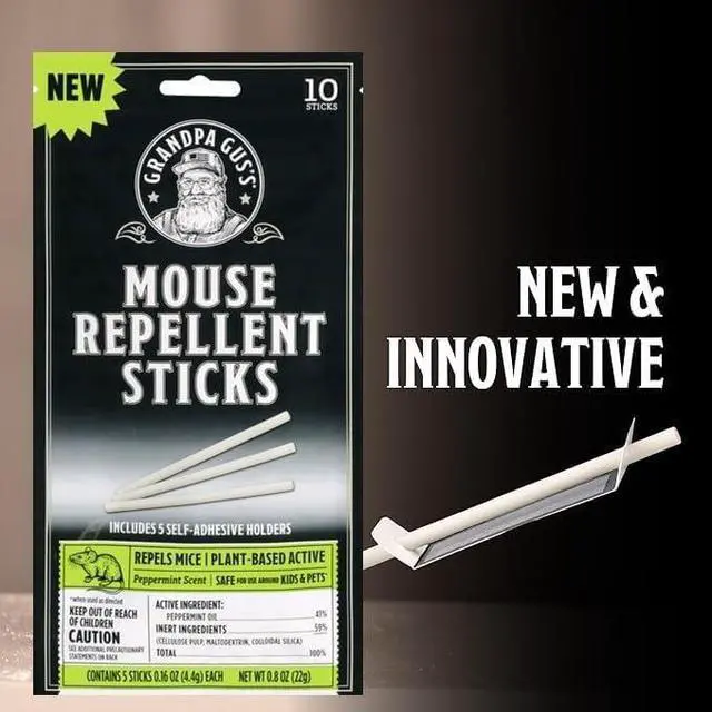 Alt view image 3 of 6 - Mouse Repellent Sticks - Peppermint Oil Mouse Repellent for Indoor Use - Adhesive Rodent Repellent for Cabinets, Baseboards, RVs & Storage Areas - Mouse Deterrent - 10 Count