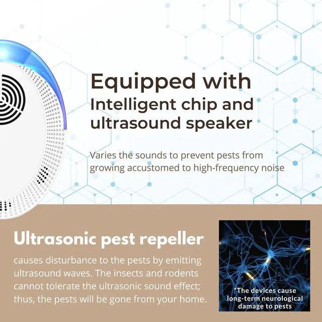 Alt view image 2 of 7 - Ultrasonic Pest Repeller Indoor Plug-in, Rodent and Insect Deterrent for Mice, Cockroaches, Spiders, Ants and More (6 Pack)