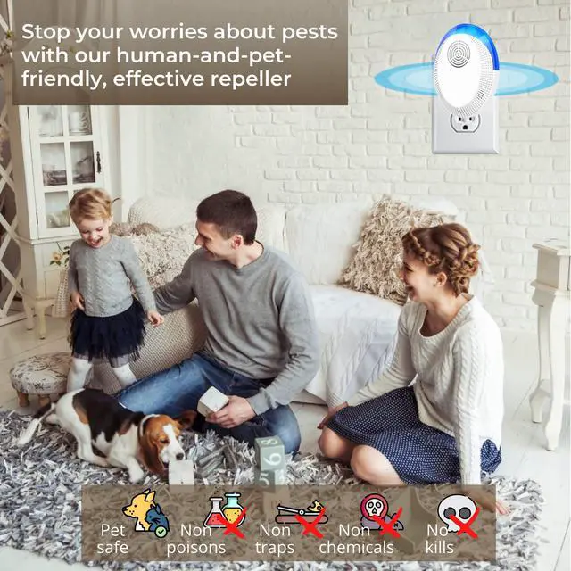 Alt view image 3 of 7 - Ultrasonic Pest Repeller Indoor Plug-in, Rodent and Insect Deterrent for Mice, Cockroaches, Spiders, Ants and More (6 Pack)