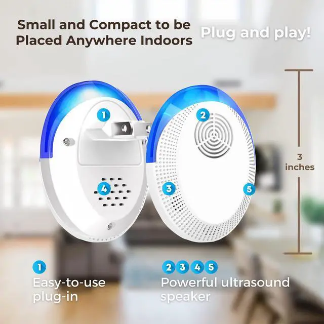 Alt view image 6 of 7 - Ultrasonic Pest Repeller Indoor Plug-in, Rodent and Insect Deterrent for Mice, Cockroaches, Spiders, Ants and More (6 Pack)