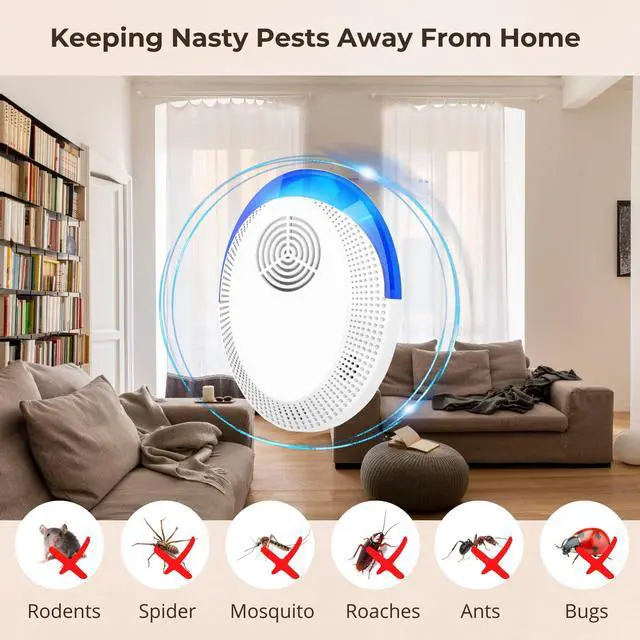 Alt view image 4 of 7 - Ultrasonic Pest Repeller Indoor Plug-in, Rodent and Insect Deterrent for Mice, Cockroaches, Spiders, Ants and More (6 Pack)