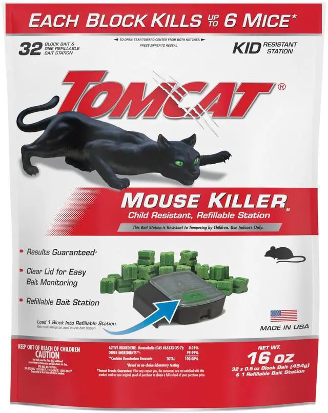 Main image of Mouse Killer(e), Child Resistant, Refillable Station - Weather-Resistant Indoor/Outdoor Bait Station with Clear Monitoring Lid, 1 Station and 32 Bait Blocks